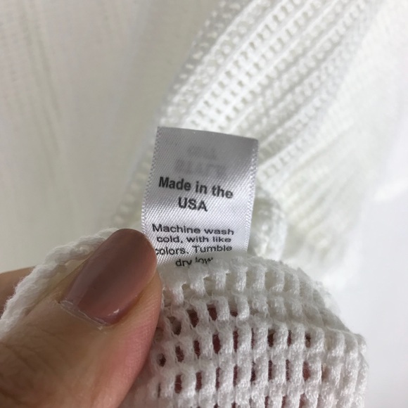 Michael Stars Oversized White Mesh Tee Shirt - Picture 5 of 5